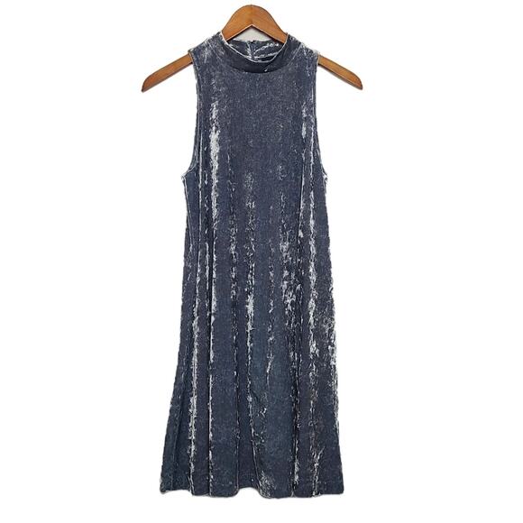 Cynthia Rowley Gray Blue Velvet Sleeveless Knee Length Dress Small - Picture 1 of 7